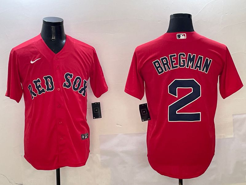 Men Boston Red Sox #2 Bregman Red Game 2025 Nike MLB Jersey style 5